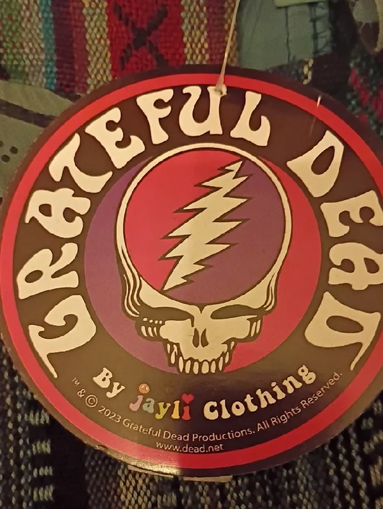 Grateful Dead Hooded Dress With Giant Embroidered Steal Your Face - Picture 2 of 8